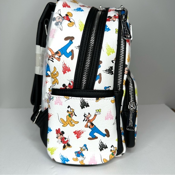 Loungefly Disney Parks Fab 5 Mickey Minnie Goofy Donald Pluto Mini Backpack - Picture 4 of 8
